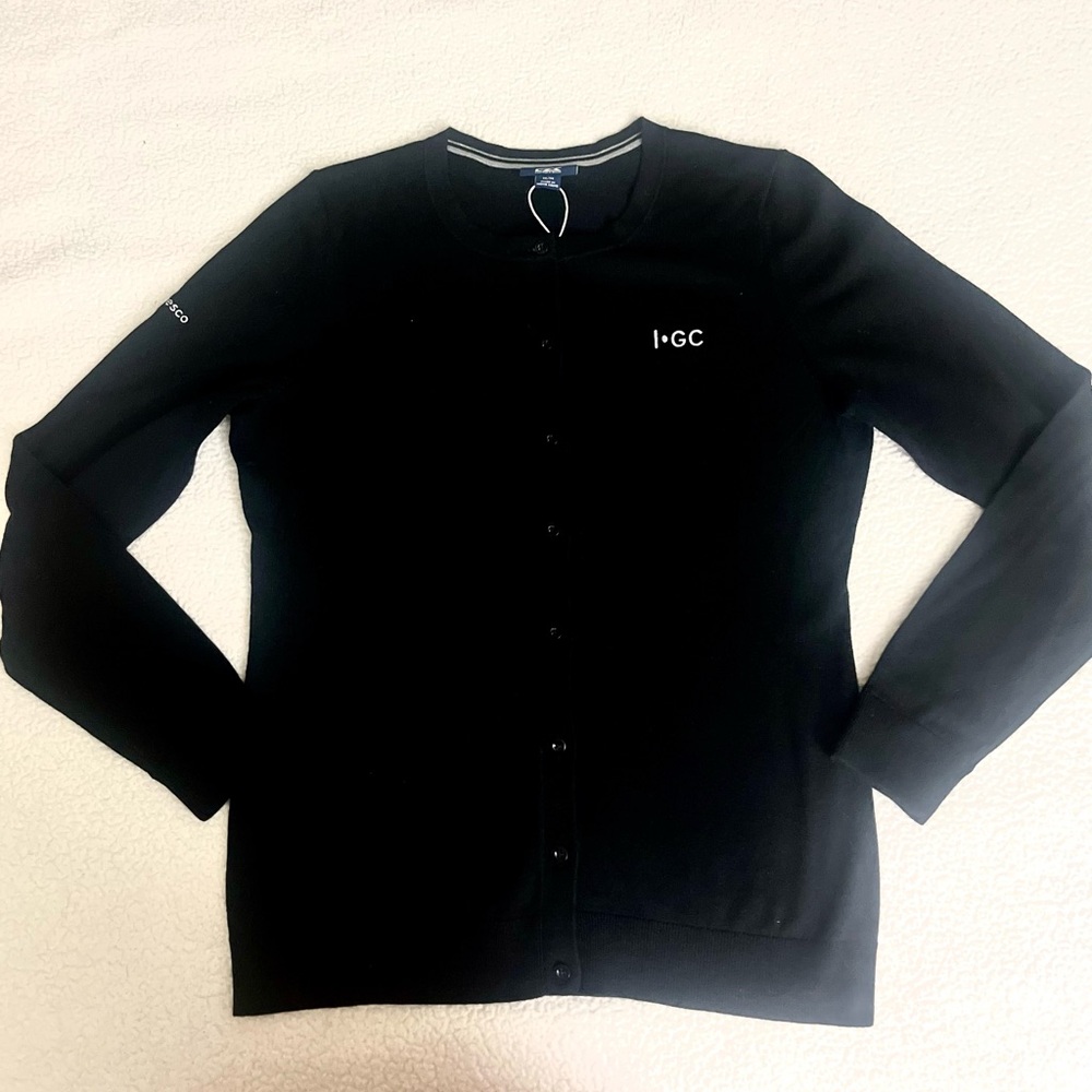 Cutter & Buck Women's Black Logo Cardigan